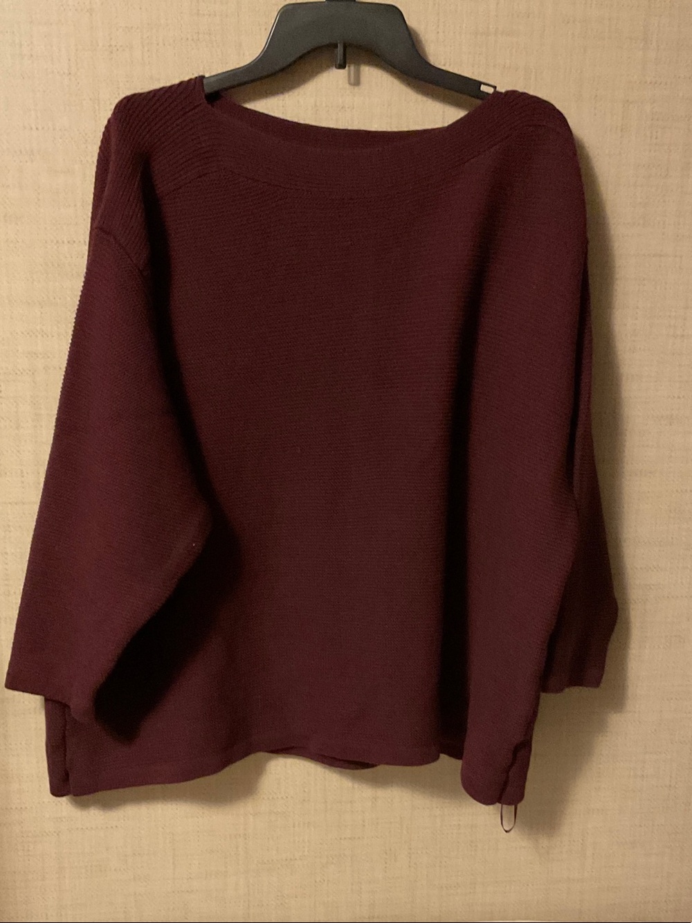 croft & barrow Burgundy Wide-Neck Knit Pullover